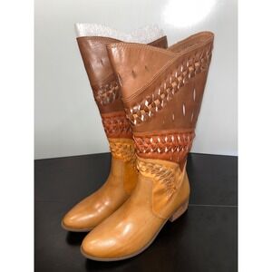 Matisse Womens Andes Leather Tall Boots Tan & Brown Size 8